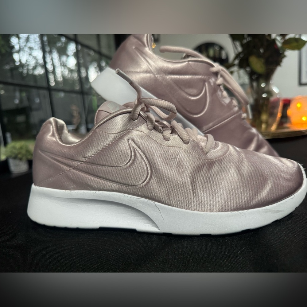 Women's Size 7.5 Tanjun Pink Satin Sneakers